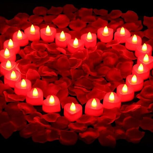 Red Rose Petals for Romantic Night for him Set,2000 Pieces Artificial Rose Petal - Picture 1 of 6